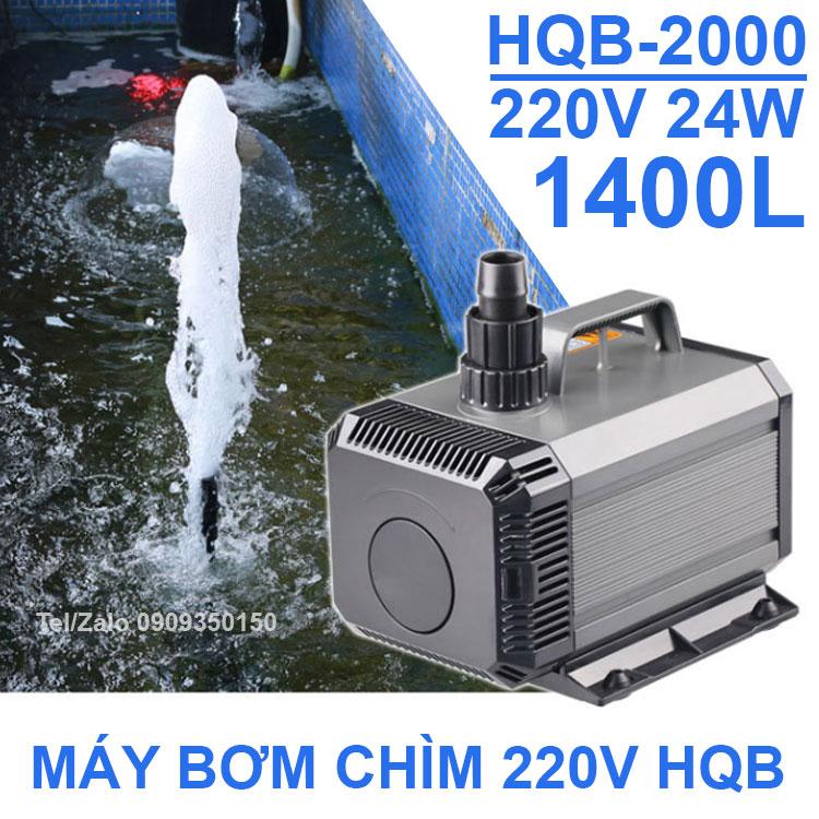 [HCM]Máy bơm chìm hồ cá hòn non bộ thuỷ canh 220V HQB cao cấp