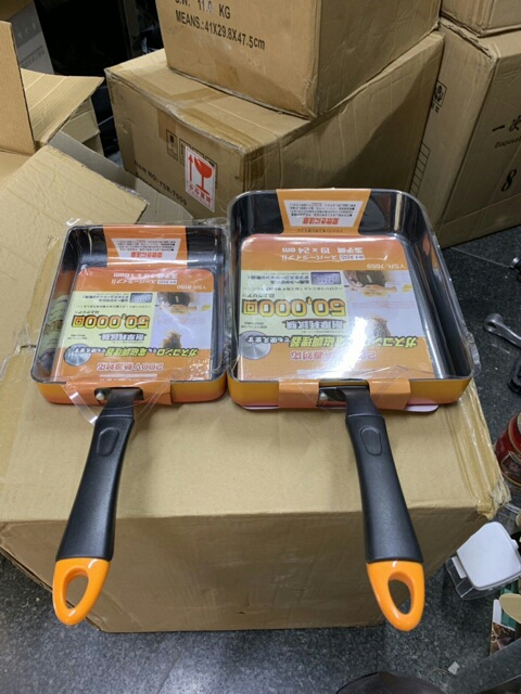 Chảo chống dính đun các loại bếp từ cỡ bé 9150 hàng nhật cao cấp 100% hình chữ nhật