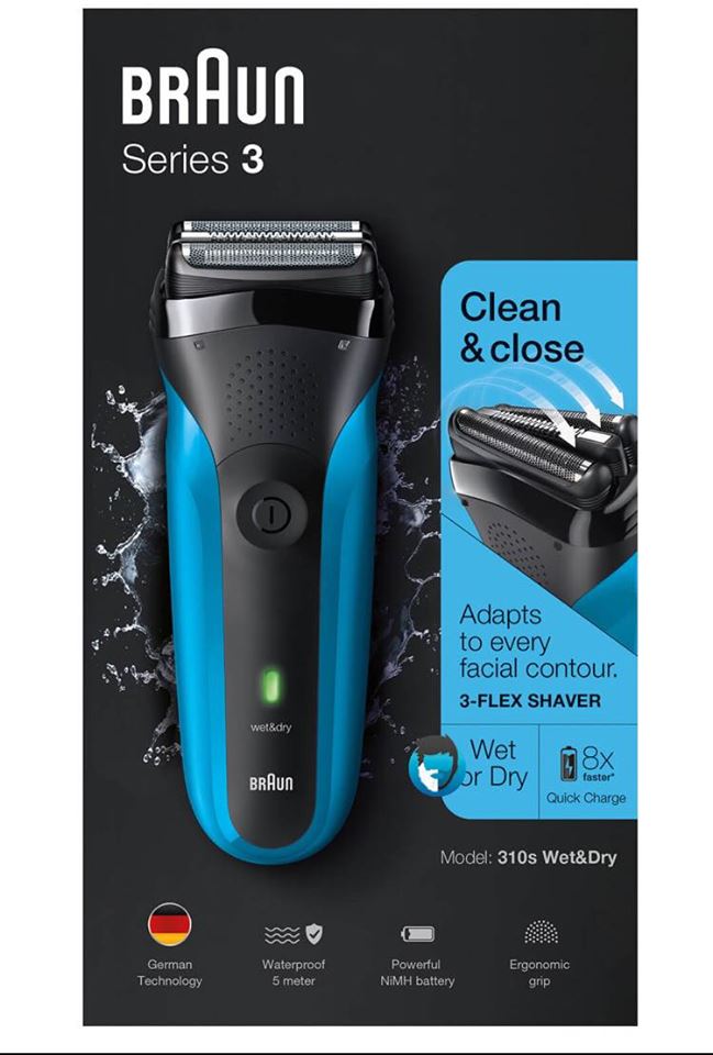 Máy cạo râu Braun Series 3 310S Wet & Dry Electric Shaver, Braun 310s cạo ướt & khô