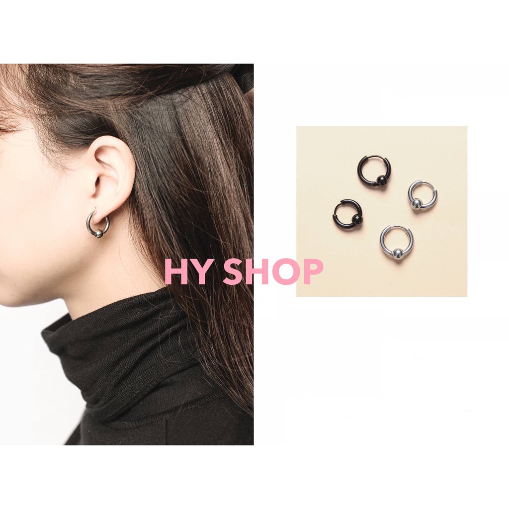 Khuyên nam nữ tròn gắn bi -Khuyên tai nam- Bông tai Bts/Gd/ Hoa tai titan không gỉ, thiết kế sang trọng, hàng giống như hình ảnh và đảm bảo giá thấp hơn thị trường