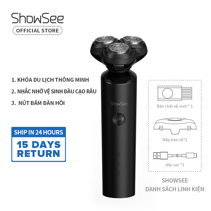 ShowSee máy cắt tỉ lông mũi dụng cụ cắt tỉa lông mũi dùng pin cầm tay tiện lợi siêu êm C1-BK & F1-BK máy cạo râu nam