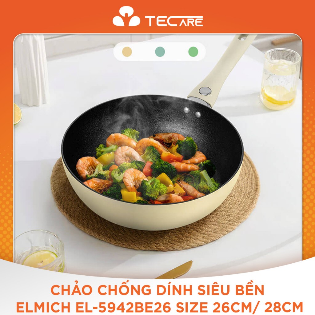 Chảo chống dính elmich 5942BE 26cm - 28cm