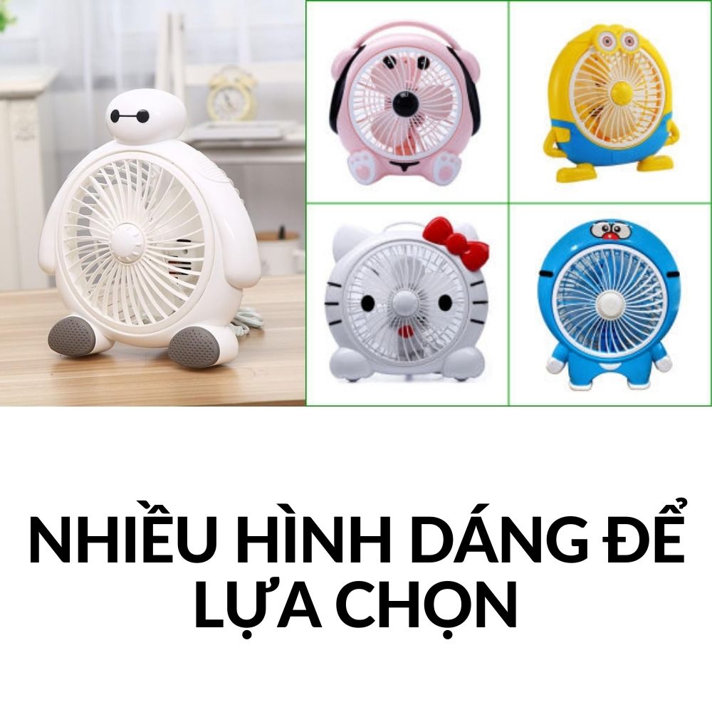 Quạt điện hình thú dễ thương để bàn văn phòng hoặc để giường trẻ em loại Cắm điện
