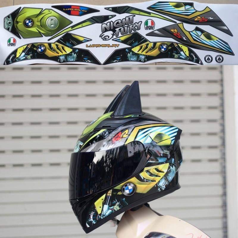 Tem decal dán mũ bảo hiểm fullface B M W