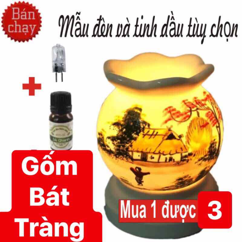 Đèn xông tinh dầu tặng bóng tặng tinh dầu - dxtdd