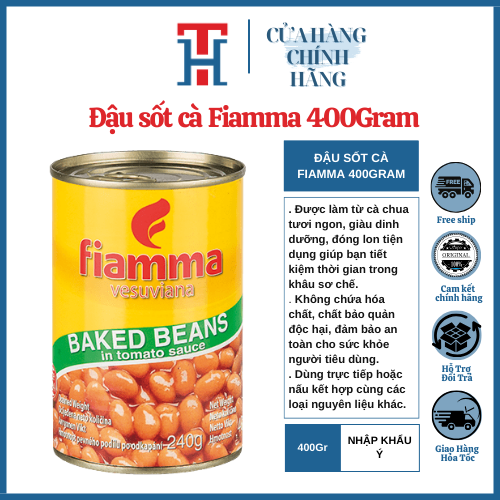 Đậu sốt cà chua hãng fiamma nhập khẩu ý