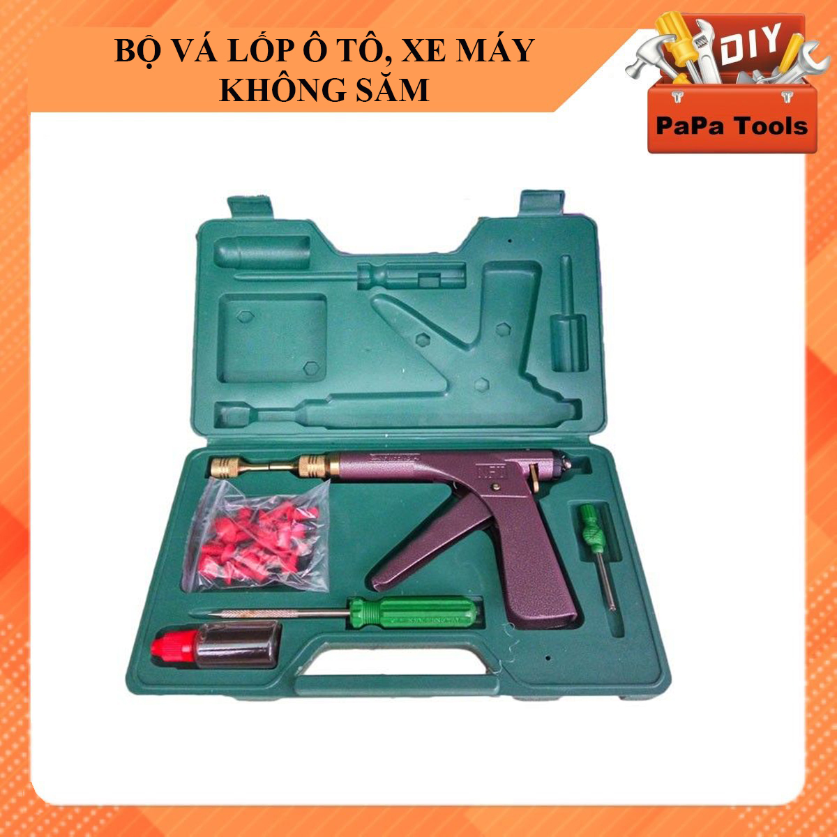 Bộ vá lốp không săm ô tô, xe máy - Cây vá nấm vỏ lốp không săm xe máy ô tô xe điện NFT Lắp đặt dễ dàng sử dụng tiện lợi