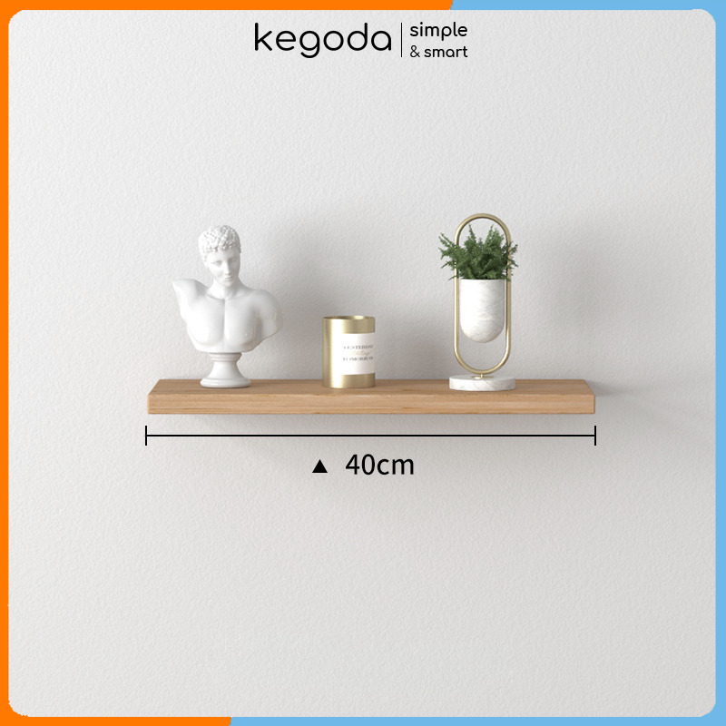 Kệ Gỗ Trang Trí Treo Tường Giấu Chân Kegoda Cao Cấp, Kích Thước Ngang 40cm x Sâu 15cm x Dày 1,7cm, Nhiều Màu