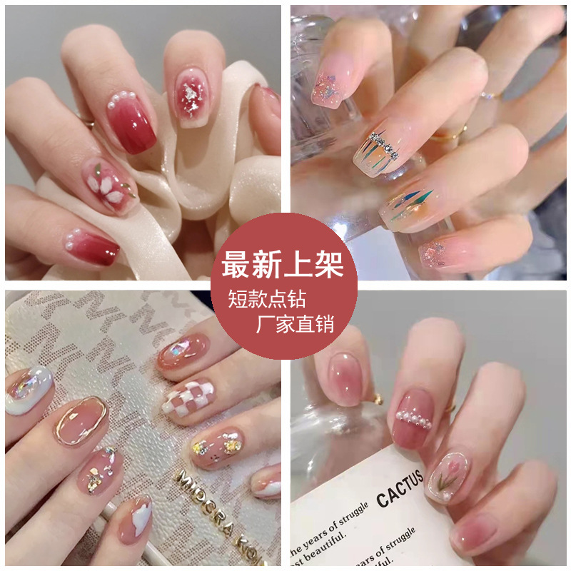 Móng tay giả,Set 24 móng tay giả kiểu pháp xinh xắn ,làm móng tay bowknot