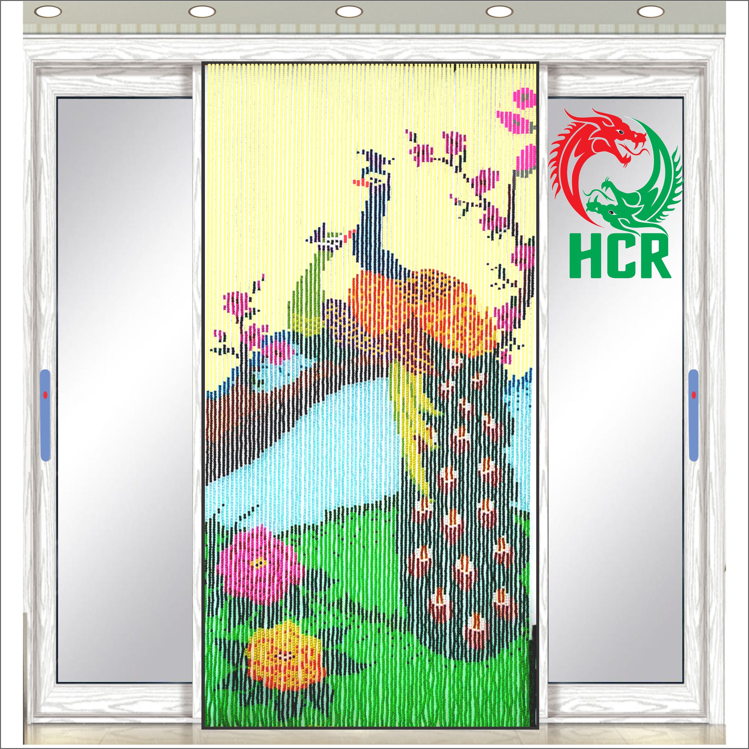 Màn hạt nhựa - công ty hai con rồng - code 839 công cành đào