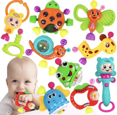 Đồ chơi xúc xắc 10 món đa màu sắc cho bé