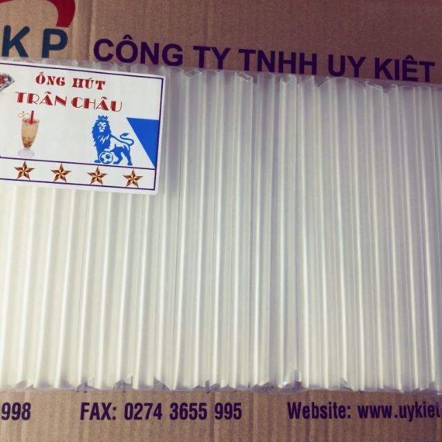 1 bịch 400gr ống hút trà sữa, ống hút trân châu màu trắng