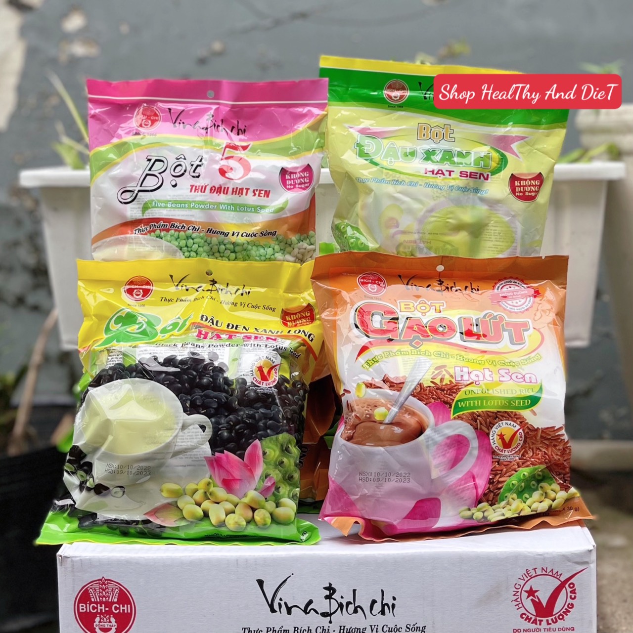 Bột Bích Chi Không Đường Các Loại 300gr (10Gói x 30gr)