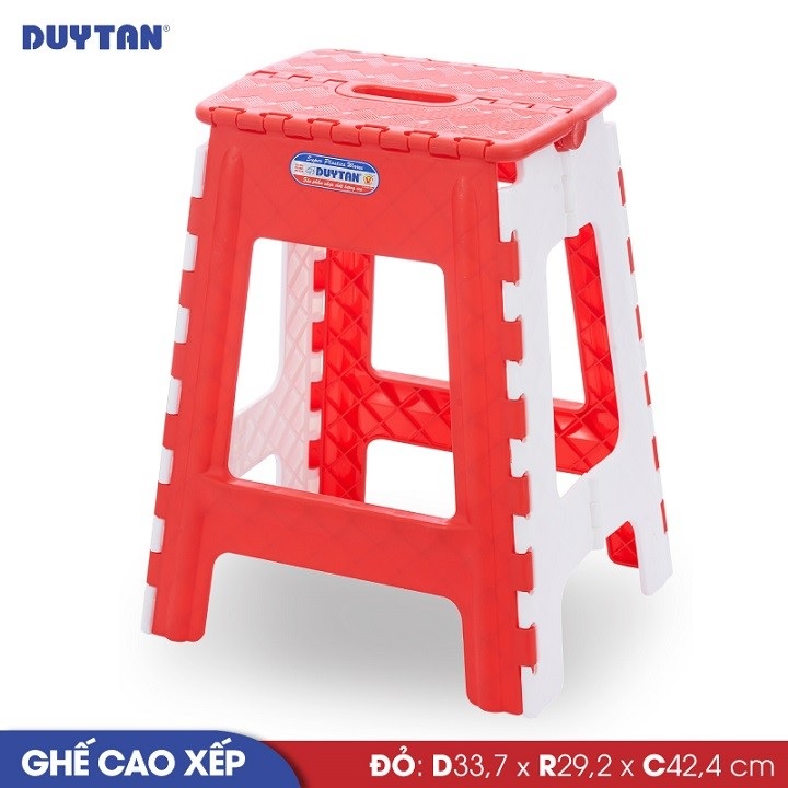 Ghế cao xếp nhựa DUY TÂN (33.7 x 29.2 x 42.4 cm) - 05004 - Giao màu ngẫu nhiên