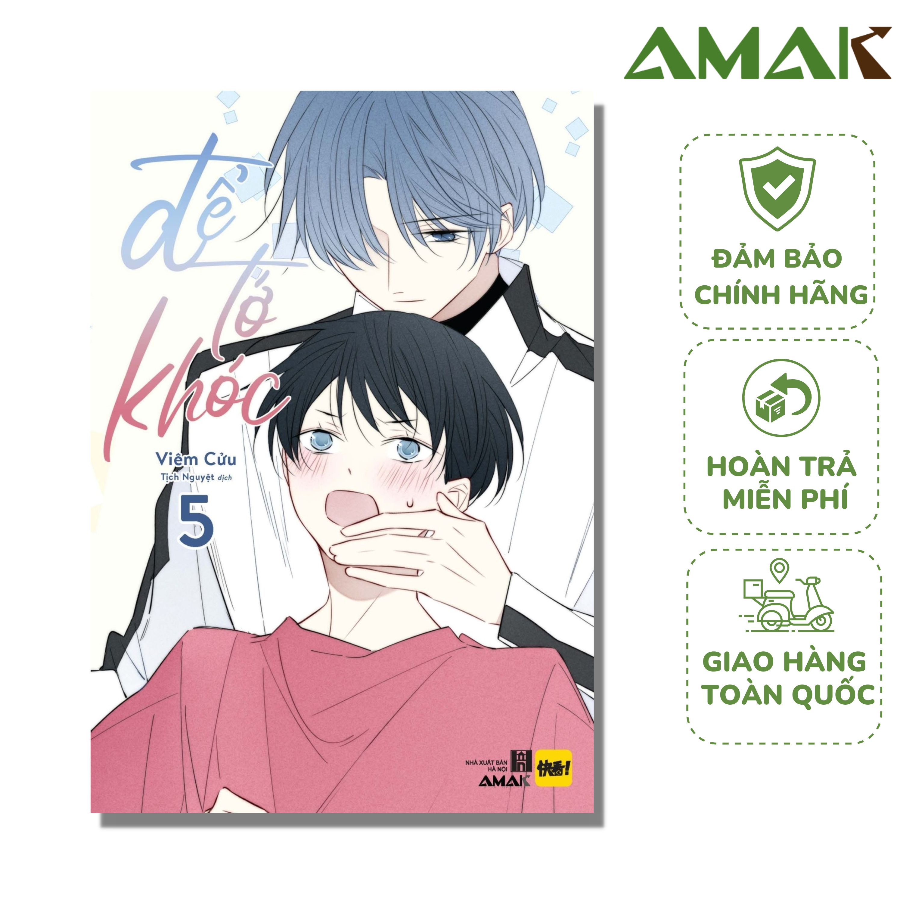 Để tớ khóc – tập 5 - amak books - tặng kèm bookmark , postcard bế hình