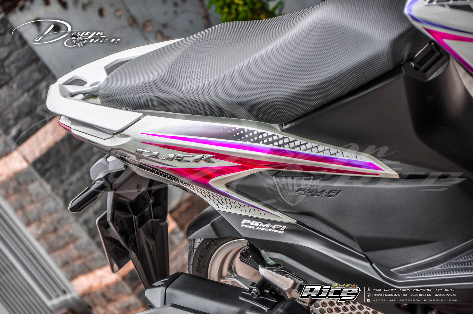  Tem Rời Dán Xe Vario - Click 150 Mẫu Chỉ Tím Xanh Đen Ô Vuông Cực Độc Hàng 3 Lớp Chất Lượng Cao 