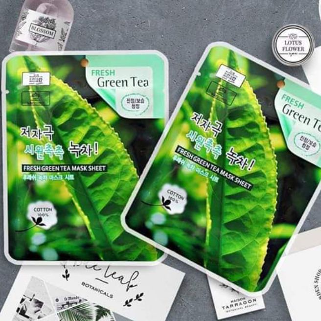 Mặt nạ tinh chất Trà Xanh Hàn QuốcSiêu phẩm dưỡng trắng da, ngăn ngừa mụn Chiết suất 100%