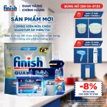 Combo Finish: Viên Rửa Chén Bát Finish Powerball Quantum 50 viên + Nước Làm Bóng 500ml + Muối Rửa Chén Bát 2kg + Dung dịch vệ sinh máy