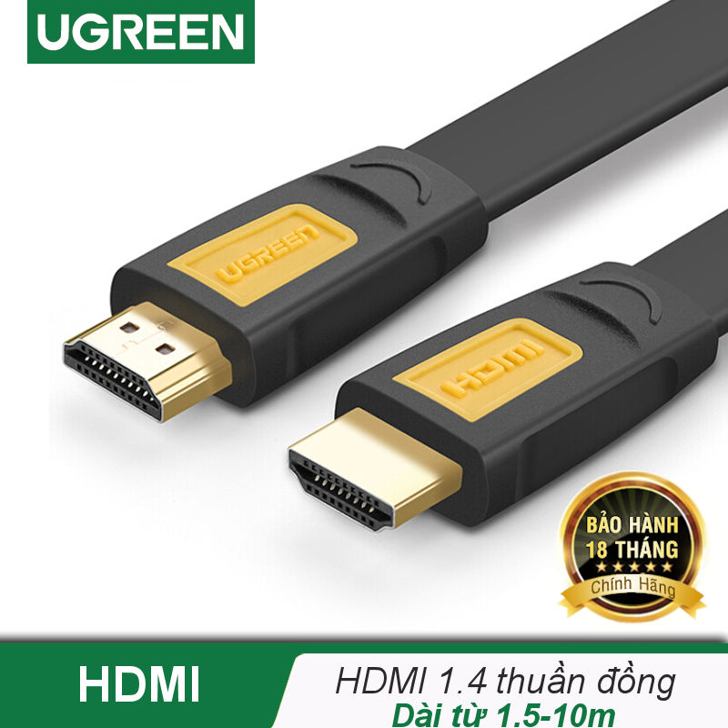 Dây cáp HDMI 2.0 4K60Hz UGREEN HD101 thuần đồng 19+1, dài 1.5m 2m 3m Dây cáp HDMI 2.0 4K60Hz UGREEN HD101 thuần đồng 19+1, dài 1.5m 2m 3m