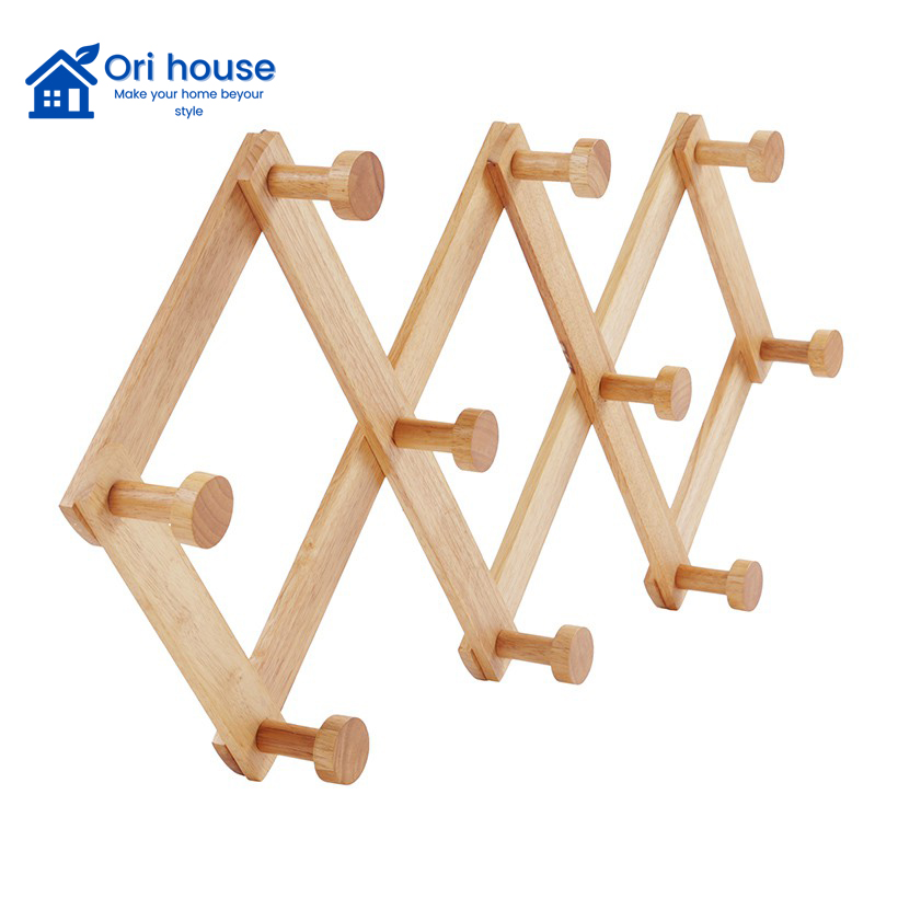 Móc gỗ treo nón bảo hiểm, áo mưa treo tường chắc chắn - Hàng Loại 1 - Phi 23