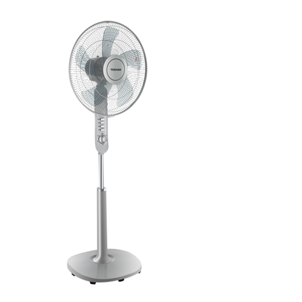 QUẠT ĐỨNG TOSHIBA F-LSA10(H)VN -Màu xám -  5 cánh - Hẹn giờ tắt - Góc đảo gió 85 độ - Hàng chính hãng, bảo hành 12 tháng
