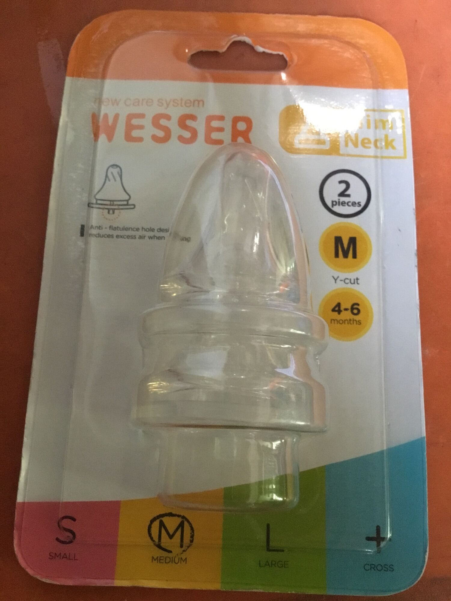 Núm vú Wesser cổ hẹp size M - Ty bình sữa Wesser cổ hẹp size M - Vỉ 2 cái - Date luôn mới