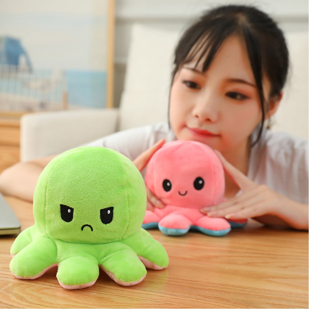 Gấu bông bạch tuộc cảm xúc size nhỏ 10cm - gấu bông lặt mặt lông mịn đáng yêu