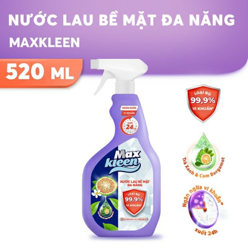 Nước lau bề mặt đa năng maxkleen 520ml