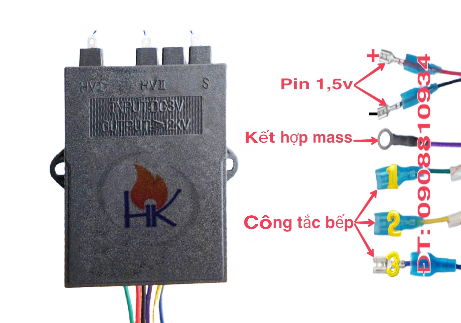 Ic đánh lửa bếp gas đôi Sunhouse / Ic bếp ga âm 3 lò ghim giắc
