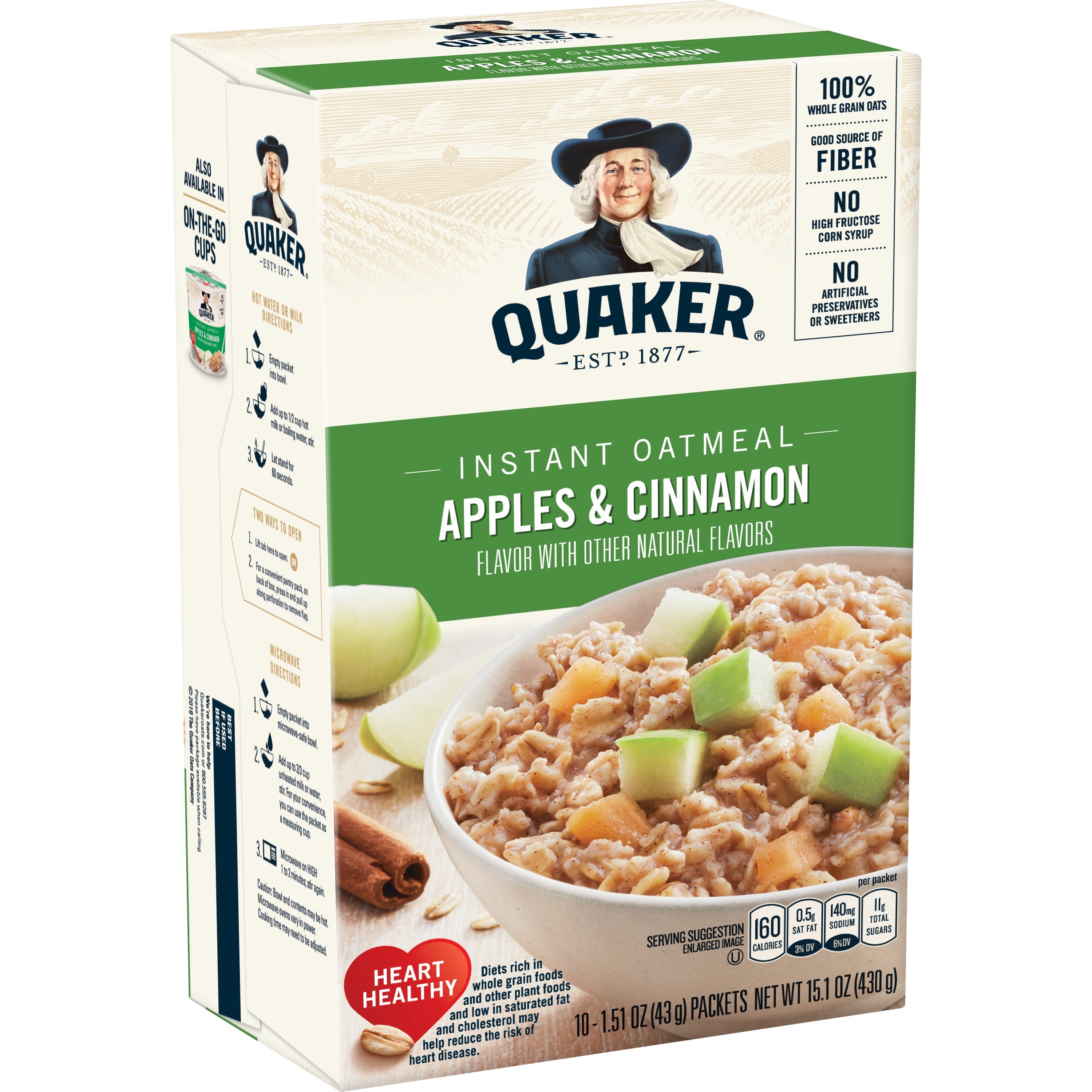 Oatmeal ăn liền Quaker vị táo quế 430gr