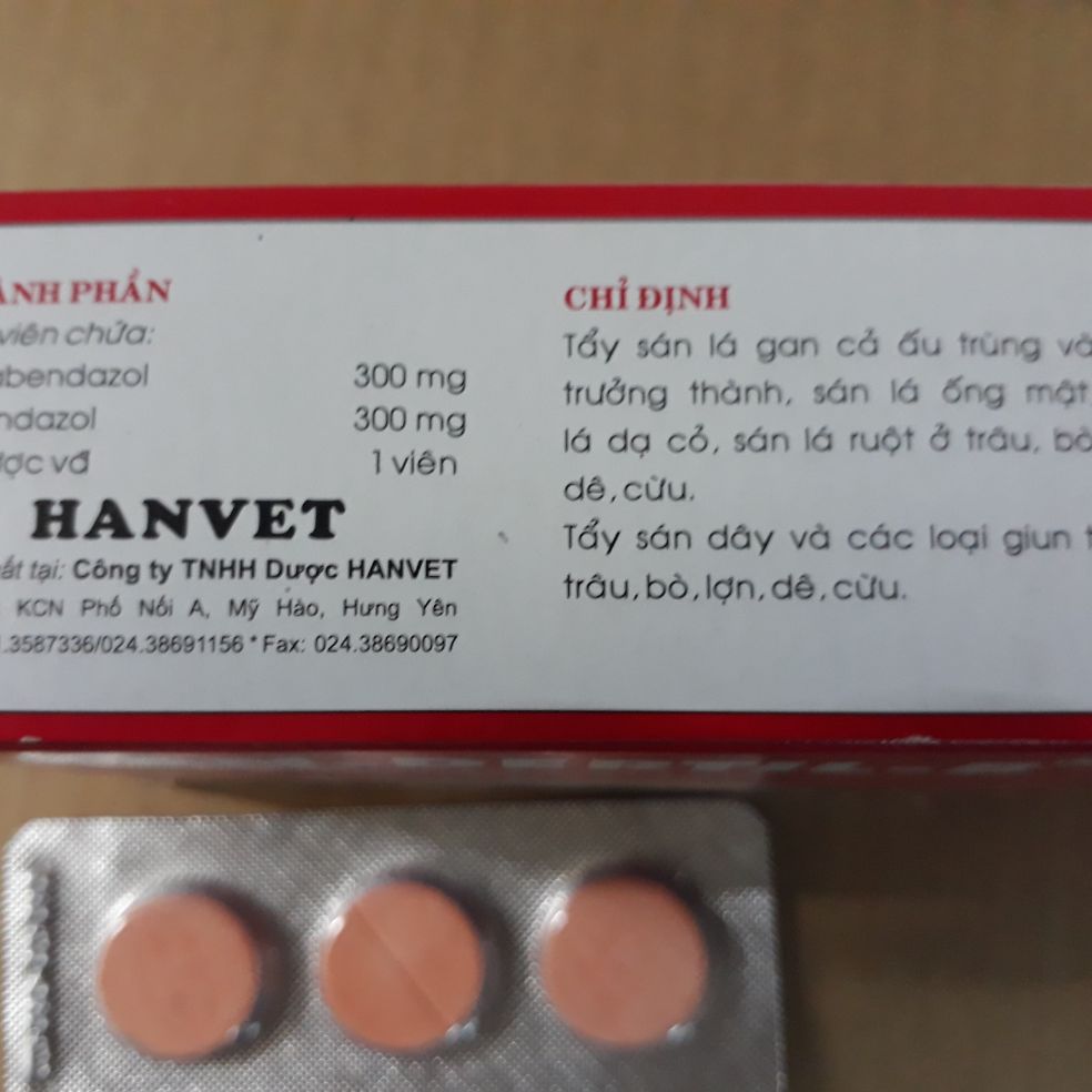 15 viên sán lá gan, giun túi mật, ống ruột trâu bò ngựa handertil