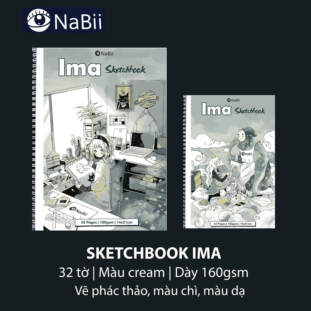 Sổ vẽ phác thảo NaBii Ima Sketchbook 160gsm 32 tờ