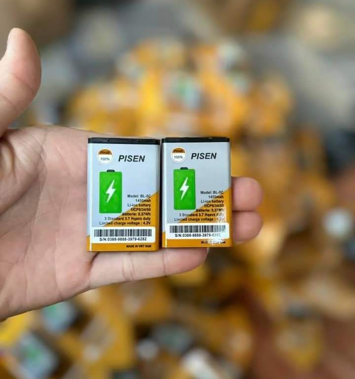 Pin pisen bl 5c dung lượng cao 2ic xịn chống phù cho nokia 1280, 105, 110i...