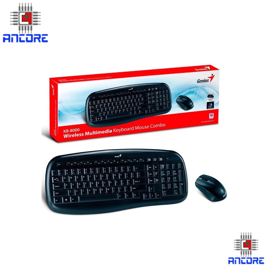 Bộ bàn phím và chuột không dây genius kb 8000x-bh 12t - 0941