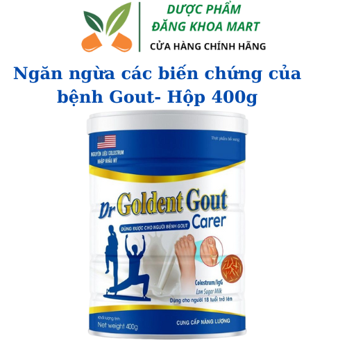 Sữa Cho người bệnh Gout,Dr Goldent Gout cung cấp dinh dưỡng hỗ trợ ổn định axit uric nhằm ngăn ngừa 