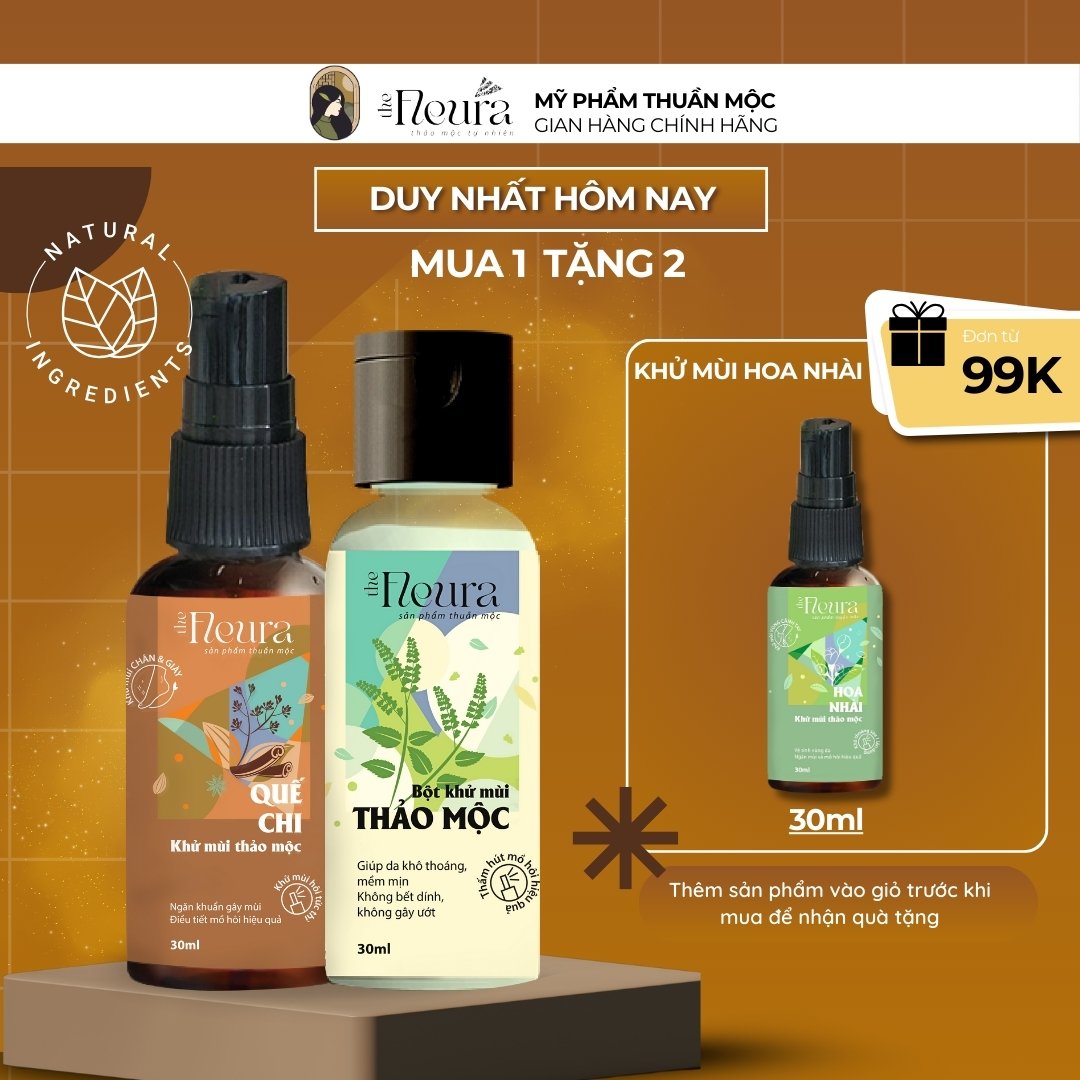 Xịt khử mùi hôi chân thảo mộc the fleura xịt chống hôi chân ngăn mồ hôi chân mùi hôi giày an toàn thân thiện cho da