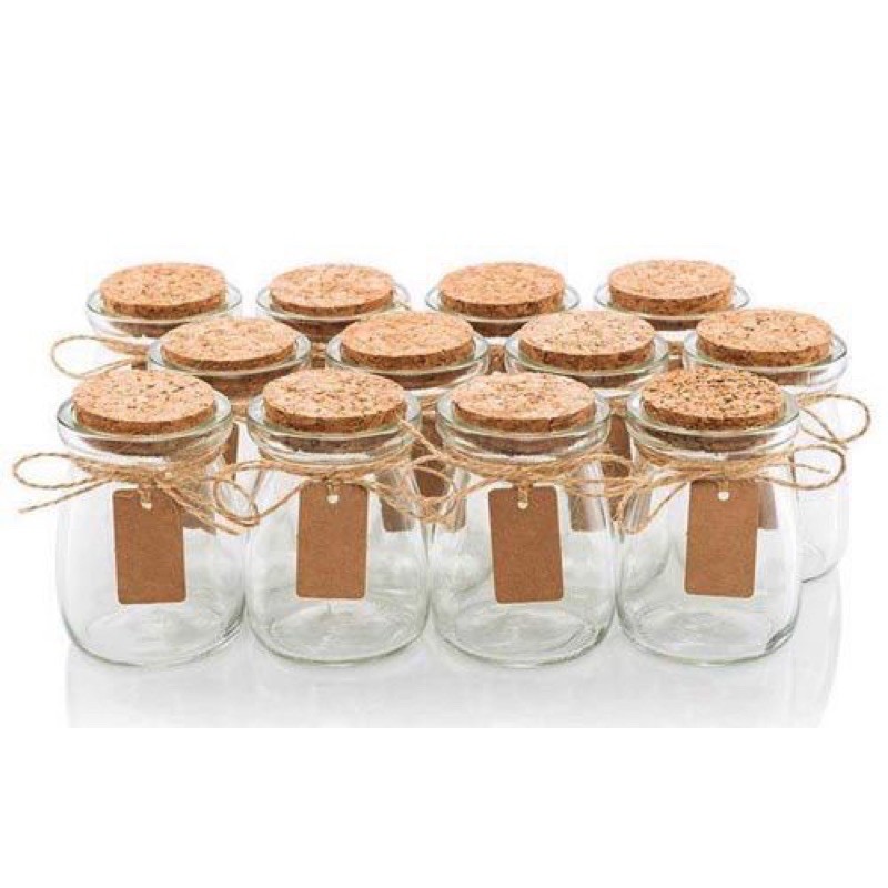 Hủ thuỷ tinh sữa chua nắp gỗ 100ml - 200ml