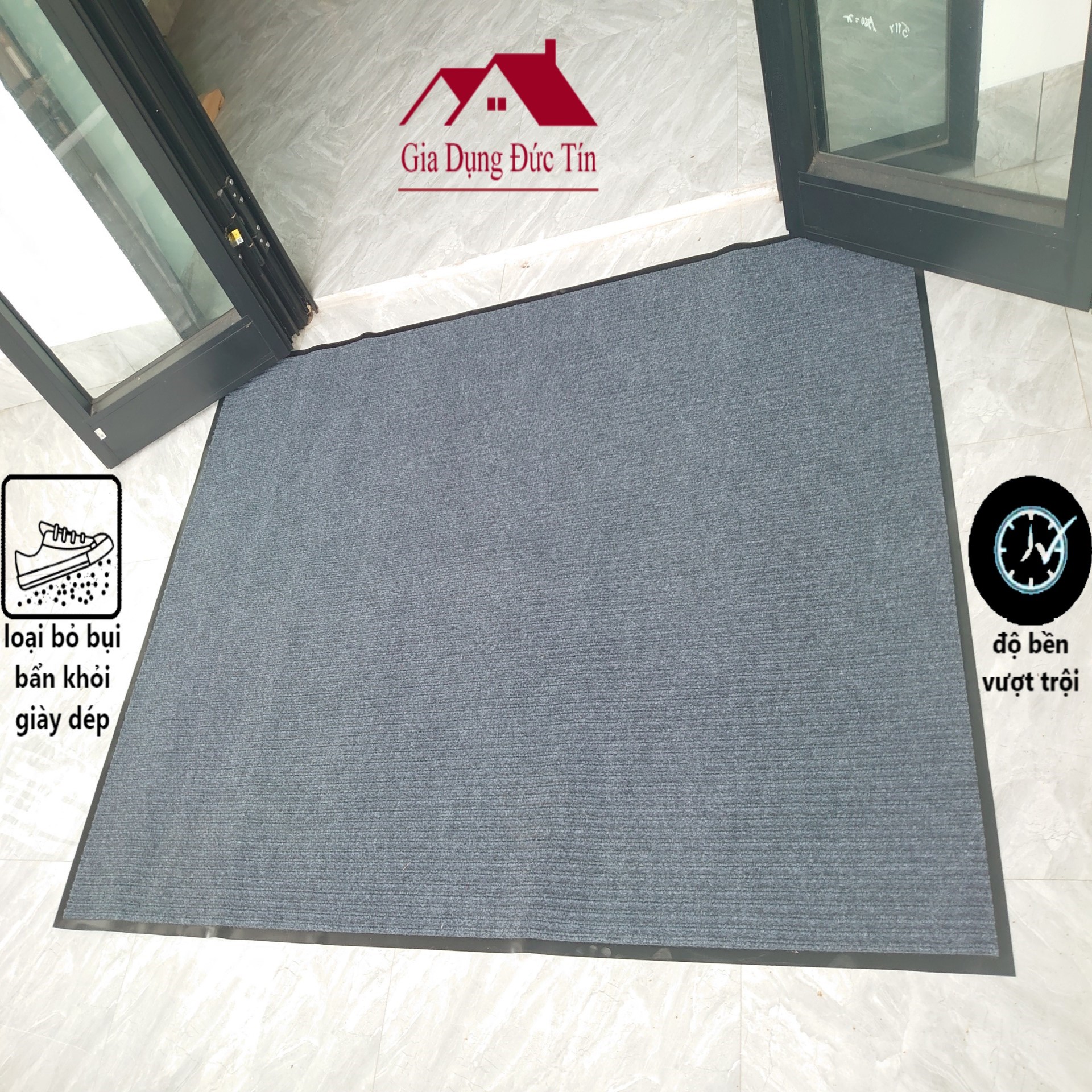 Thảm chùi chân nỉ cỡ lớn 120x180cm. Thảm Trải Sàn Đế Cao Su Chống Trơn Trượt. Thảm lót sàn sợi len.