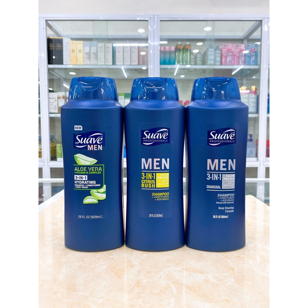 Suave men - sữa tắm gội toàn thân 3-in-1 cho nam giới 828ml