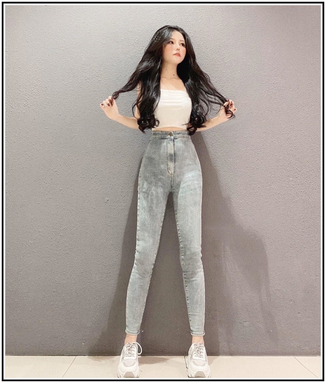 Quần Jean Nữ Lưng Cao KHÔNG ĐỈA & không túi trước siêu hot, jean giãn tốt -301