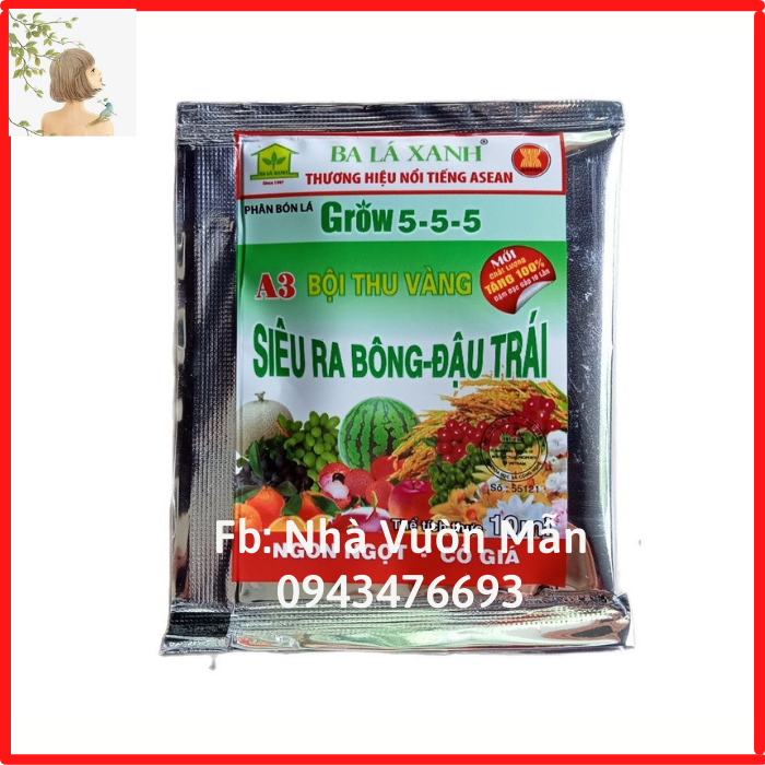 Phân bón lá grow 5-5-5 siêu ra bông đậu trái