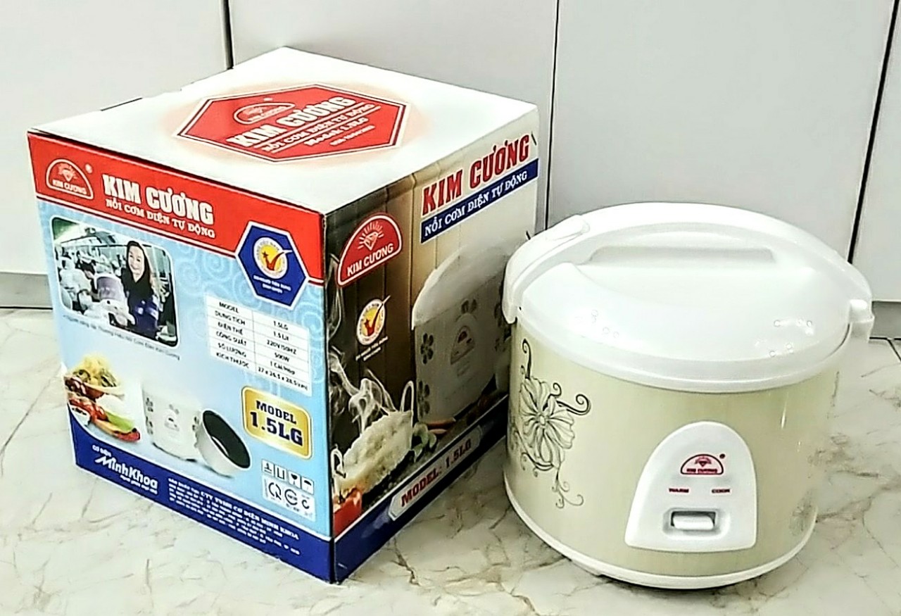 Nồi cơm điện 1.5 lít kim cương kc-1.5lg - nồi cơm điện kim cương kc 1.5lg - chống dính - kim cương