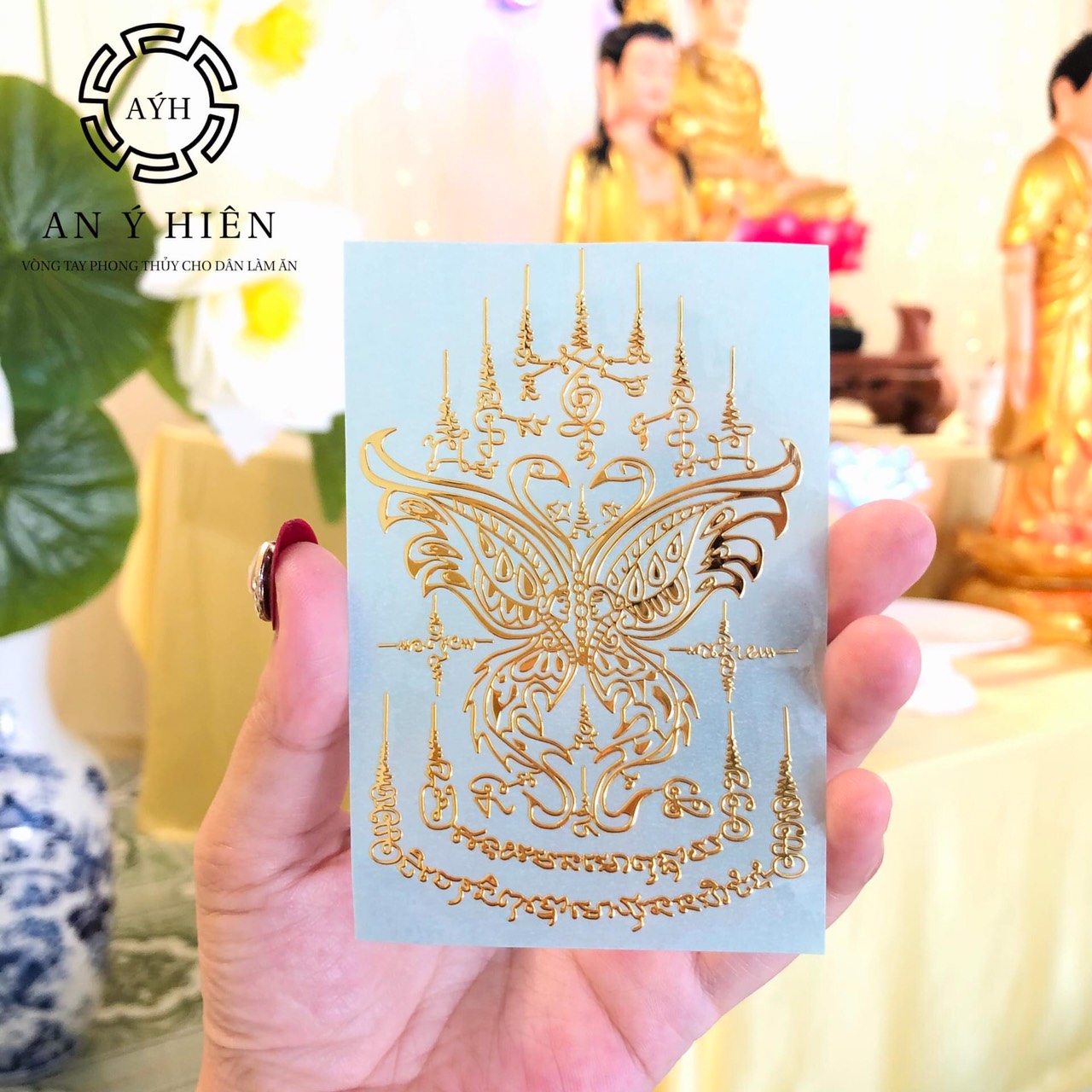 Linh phù thái lan cặp chim thần salika để bóp ví dán điện thoại đã gia trì