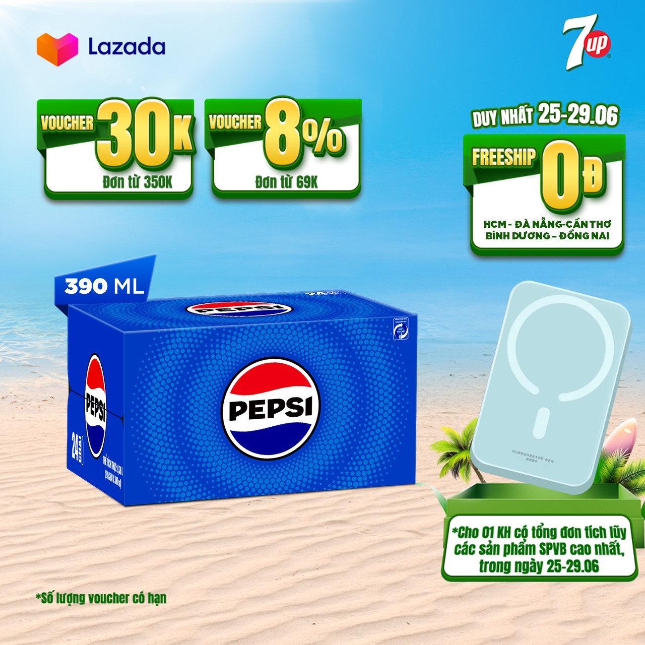 Thùng 24 Chai Nước Ngọt Có Gaz Pepsi (390ml/chai)
