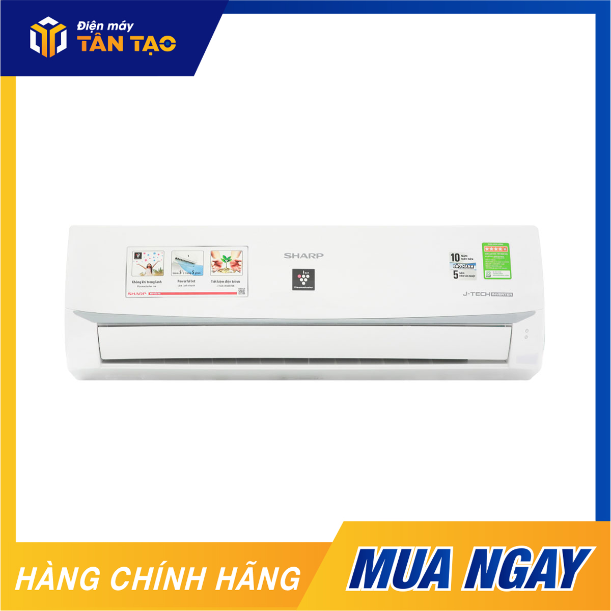 Máy lạnh sharp inverter 1 hp ah-xp10wmw