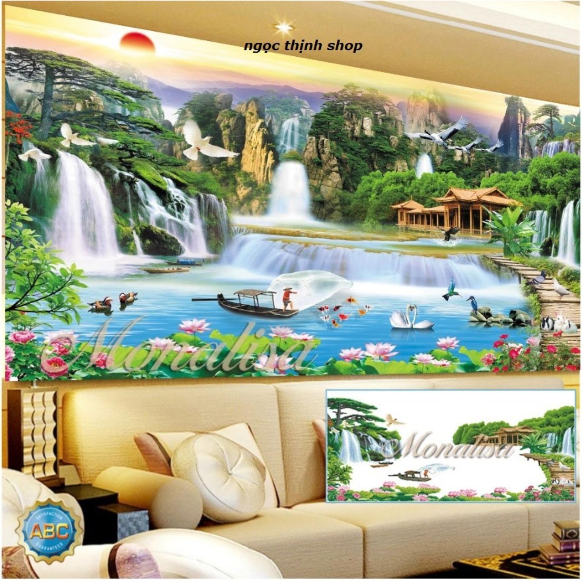 Tranh đính đá sơn thủy hữu tình Y8250-120x65cm