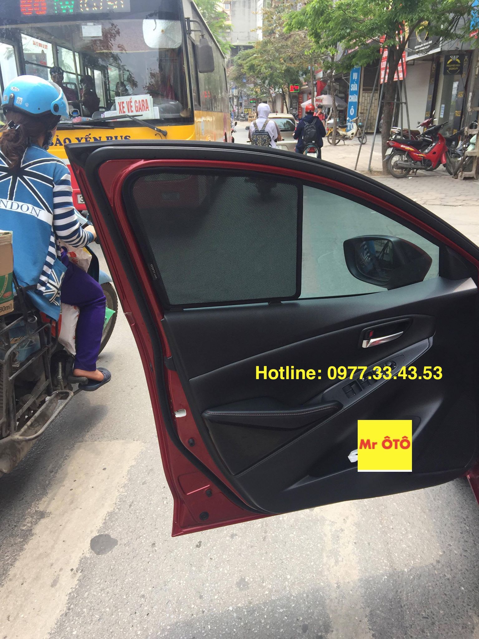 Rèm che nắng nam châm cho xe mazda 2 2014-2021 . bảo hành 2 năm toàn quốc
