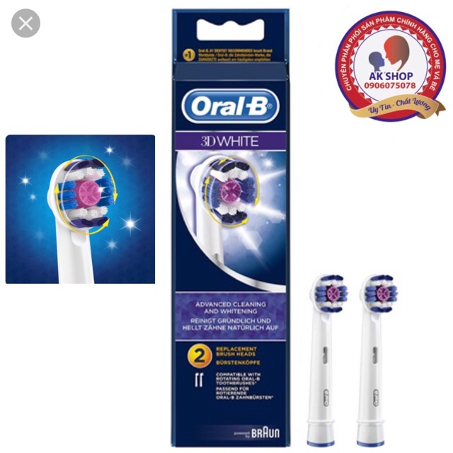 Đầu Bàn Chải Điện Oral-B 3D White (Prowhite) Hàng Made In Germany