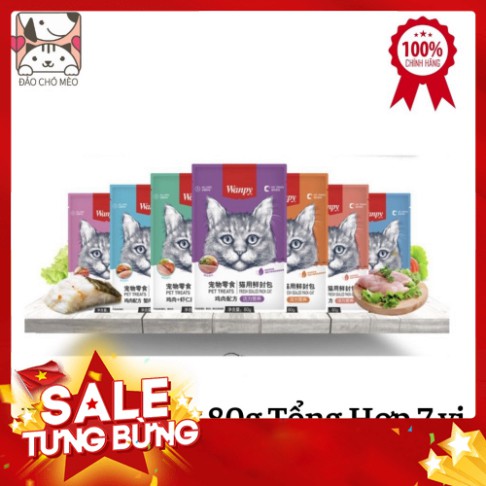 Pate wanpy 80g tổng hợp 7 vị siêu hot thức ăn cho mèo