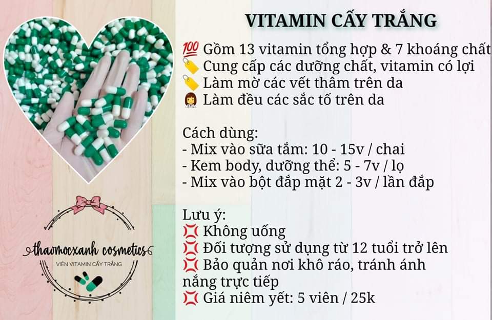 Viên vi ta min cấy trắng da gói 5 viên